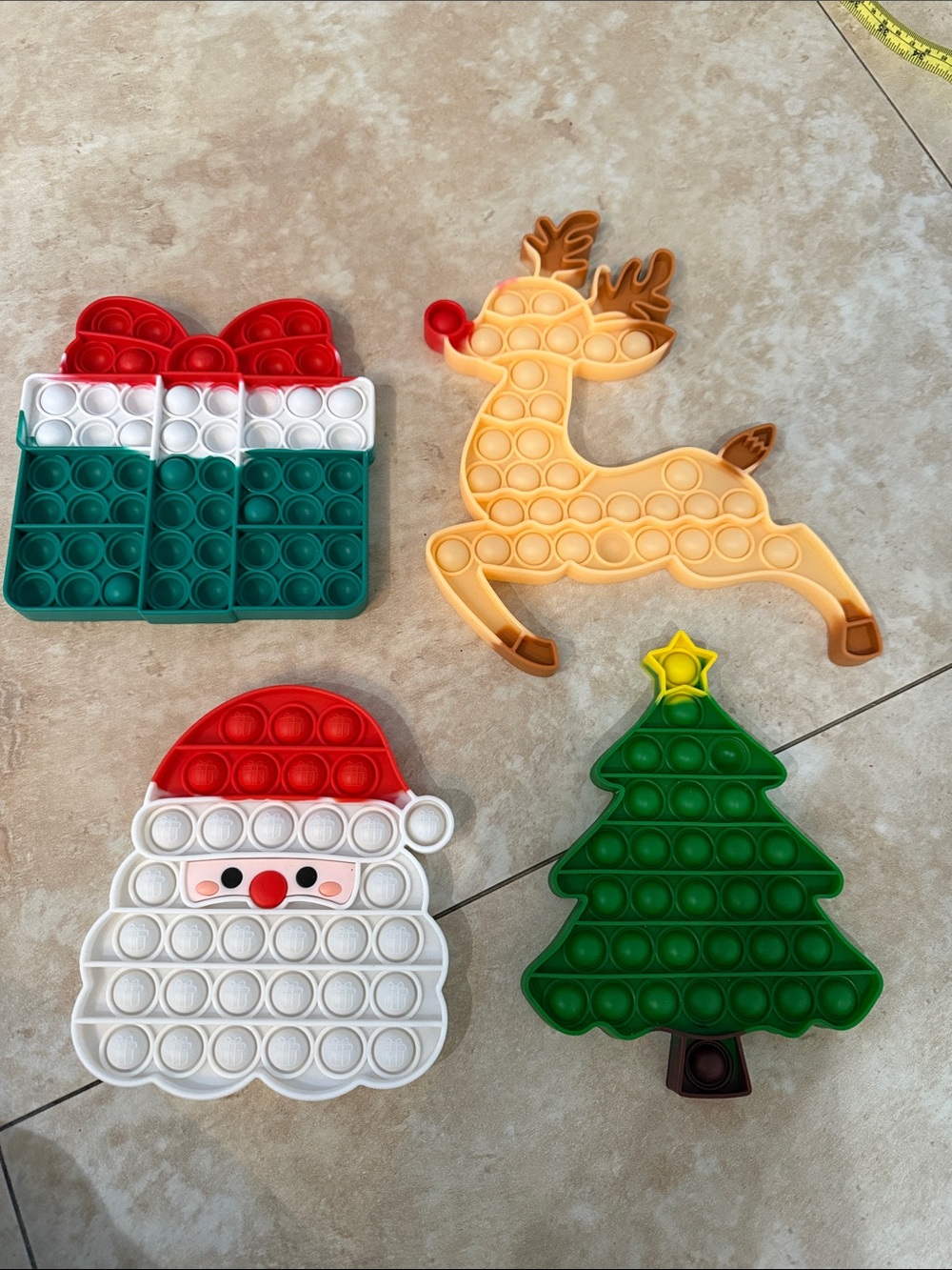 Holiday Pop-It Fidget Bundle — Santa, Reindeer, Tree & Present